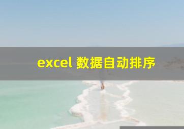 excel 数据自动排序